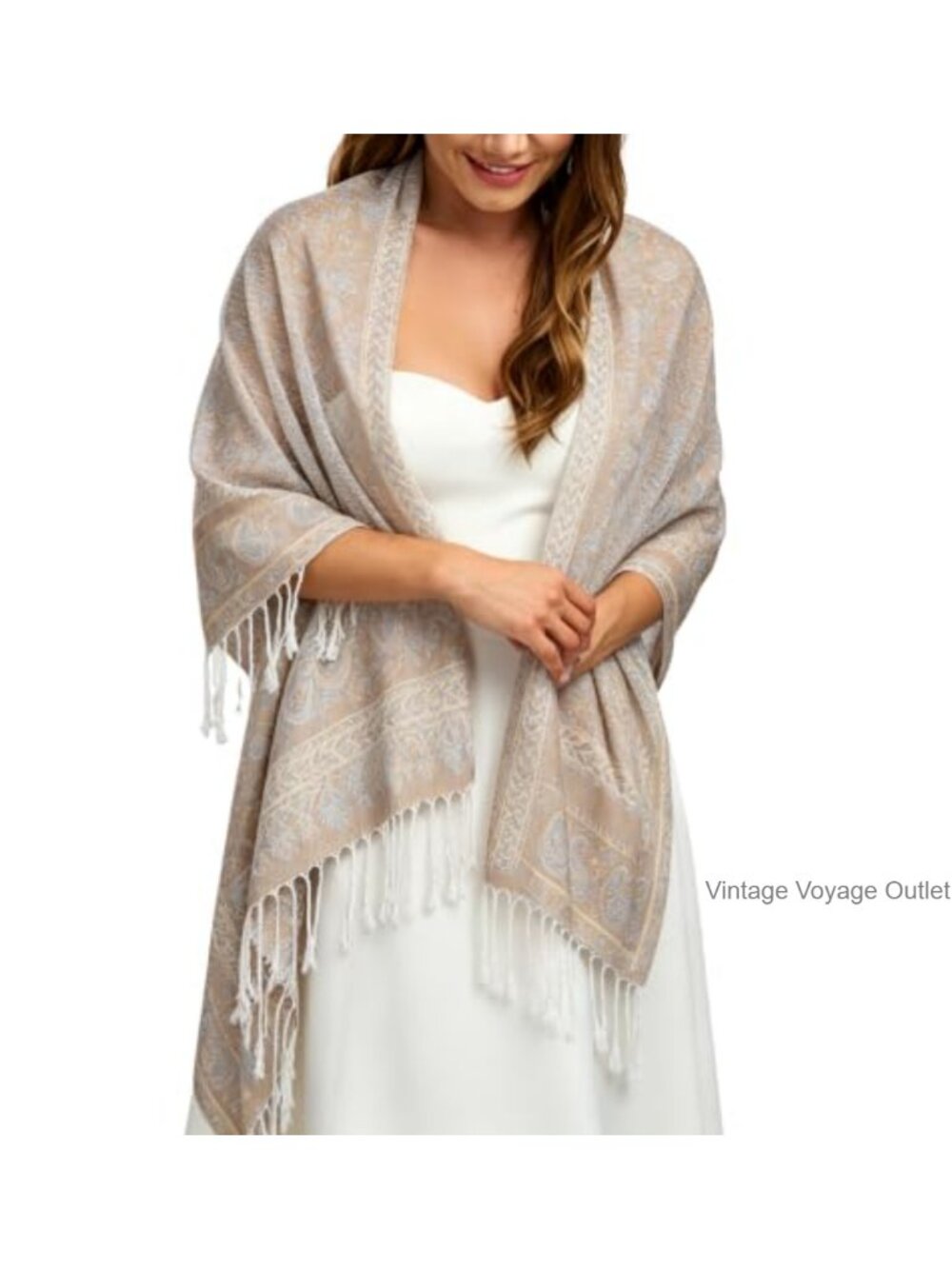 Paisley Jacquard Shawl Wrap Large Scarf for Women 67" Blanket Wrap